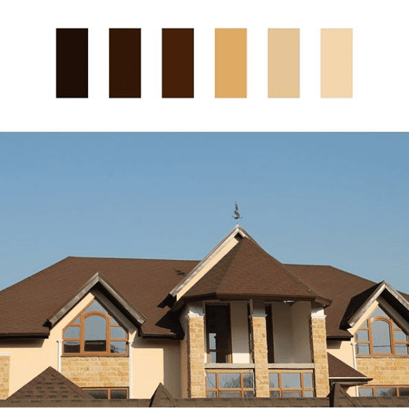 Сочетание цветов фасада и крыши – коричневый цвет | RoofShield